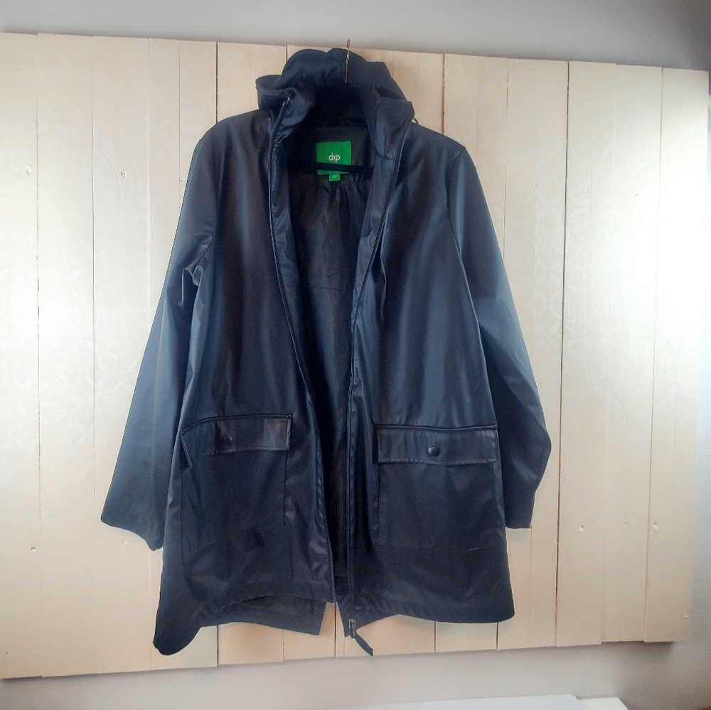 Dip Women's Charcoal Hooded Rain Jacket